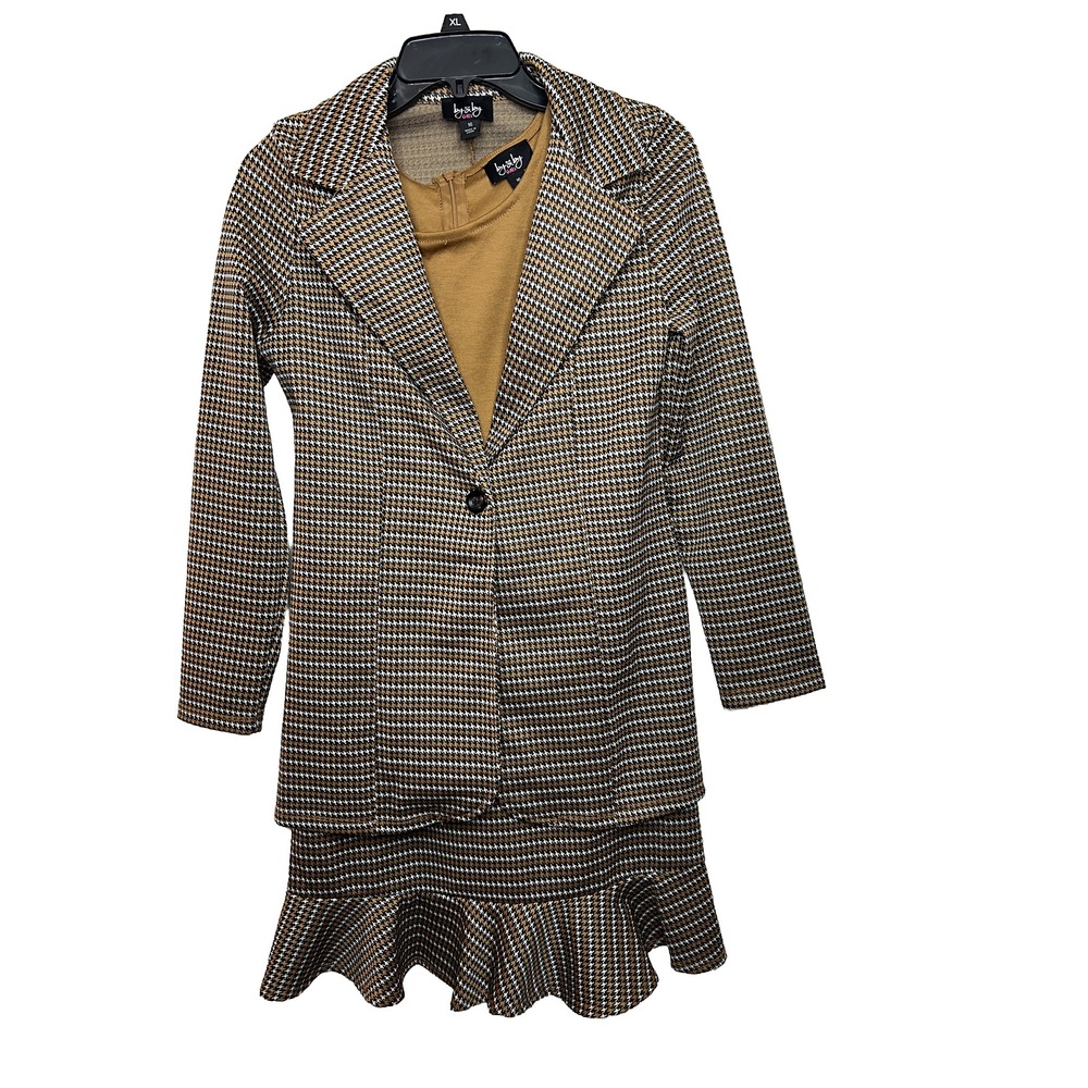 by&by girl Big Girls 2-pc. Jacket Dress Houndstooth Size 16 With Belt